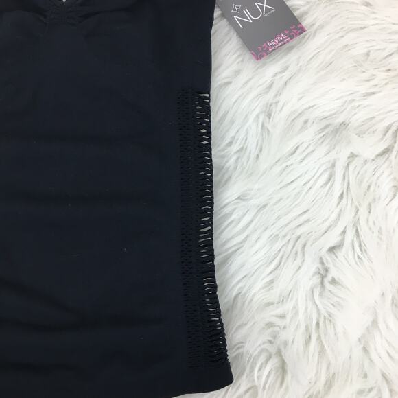 Nux Small Black Mesh Sides Workout Tank New - Picture 3 of 10